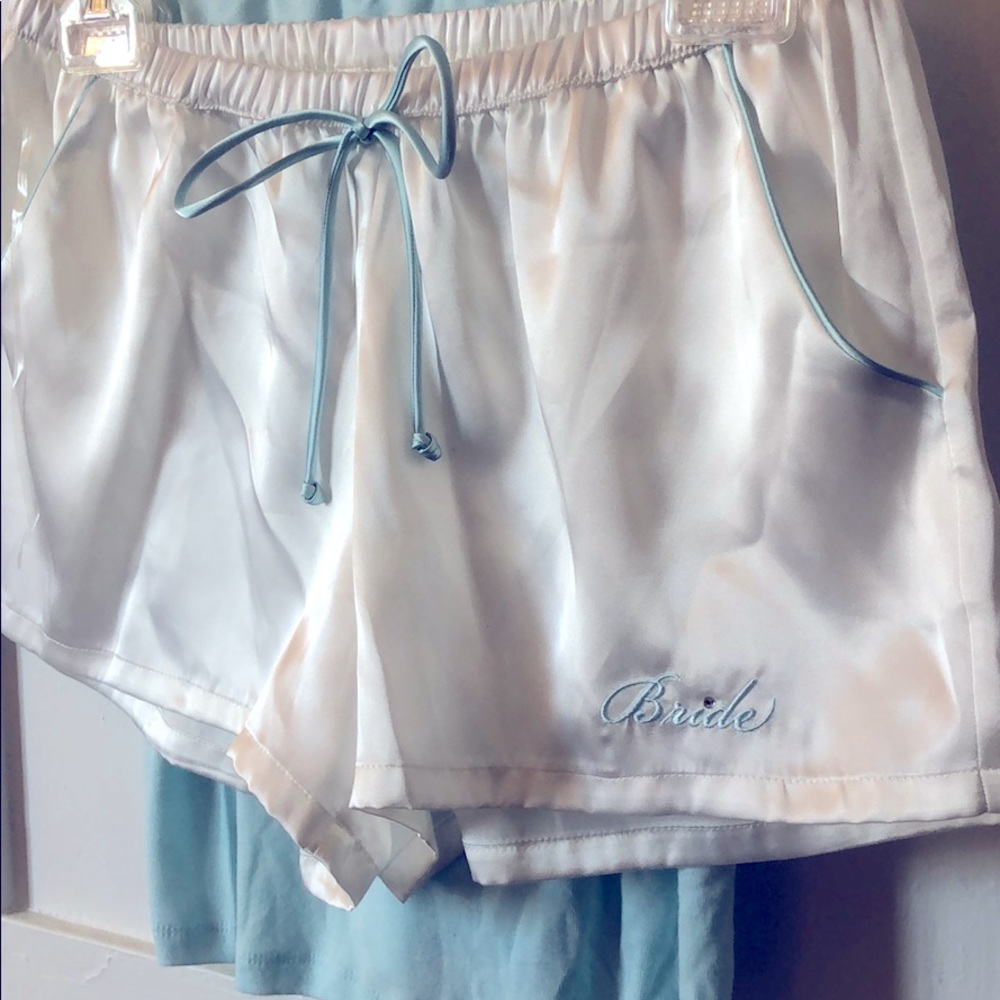 Silky white and blue bridal PJs!